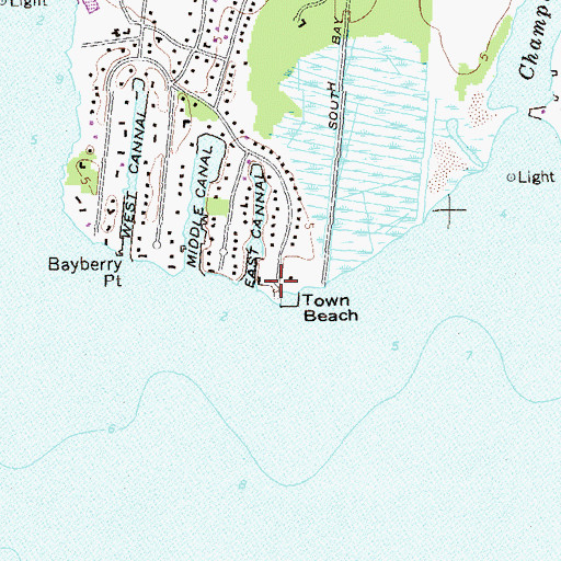 Topographic Map of Bayberry Yacht Club, NY