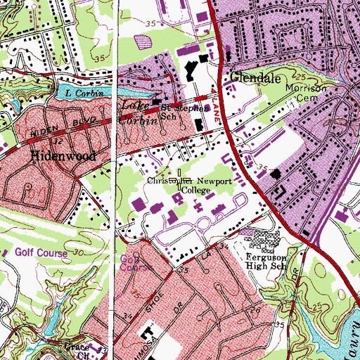 Topographic Map of Harbor Lights Dining Hall, VA