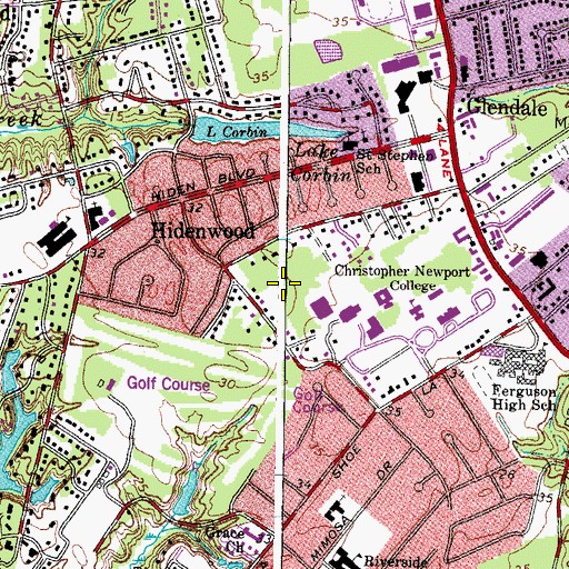 Topographic Map of Pomoco Stadium, VA