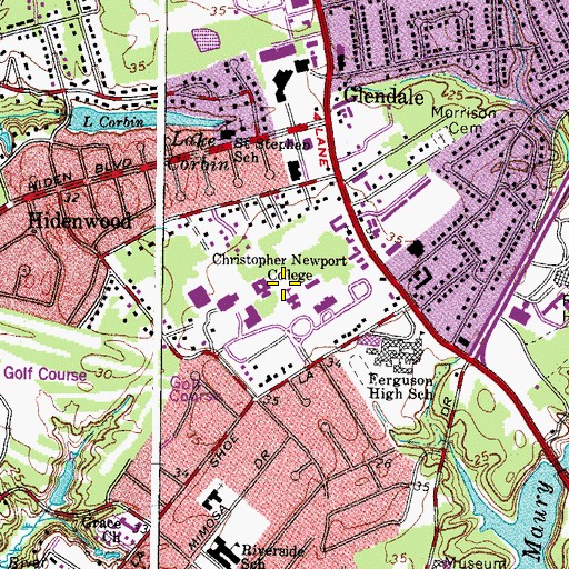 Topographic Map of The Science Building, VA
