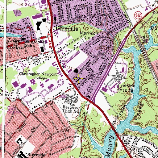 Topographic Map of Warwick Medical Center Building 6, VA