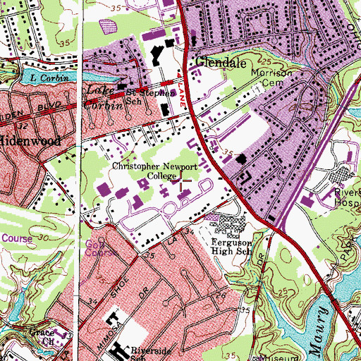 Topographic Map of Wingfield Hall, VA