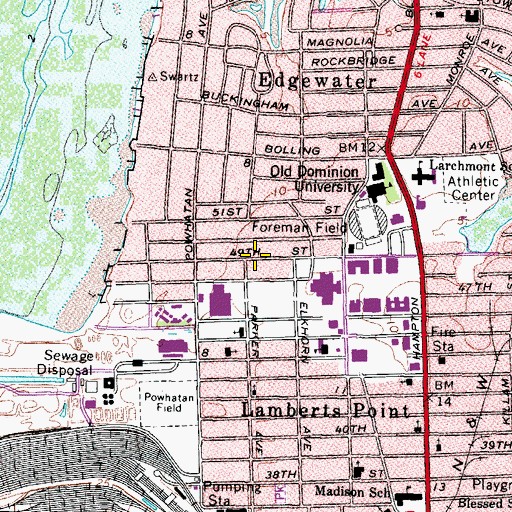 Topographic Map of Islamic Center, VA