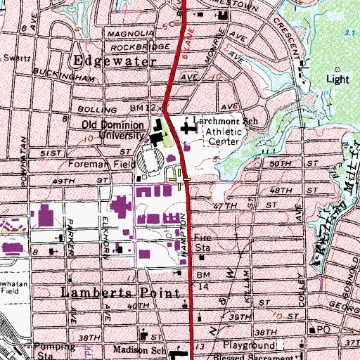 Topographic Map of Komblau Alumni Center, VA