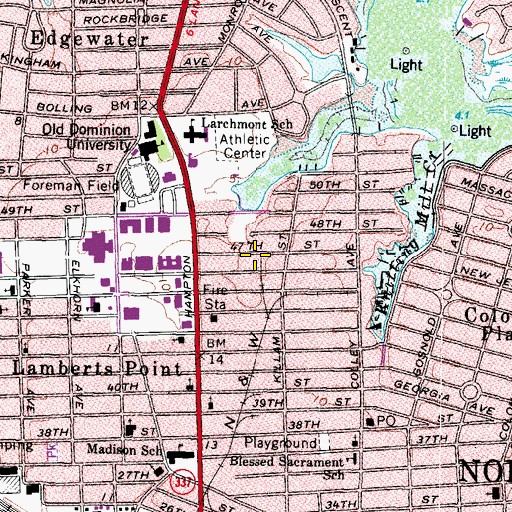 Topographic Map of Peri/Nuclear and Particle Physics Facility, VA