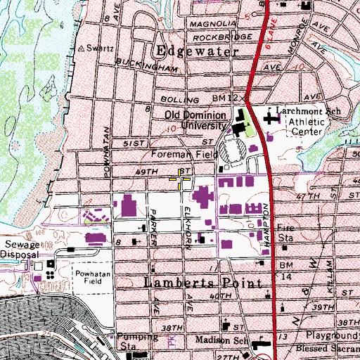 Topographic Map of Technical Assistance Center 5, VA
