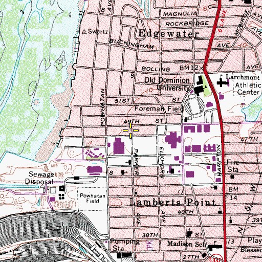 Topographic Map of Academic Skills Center, VA