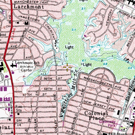 Topographic Map of Crittenton Hall, VA