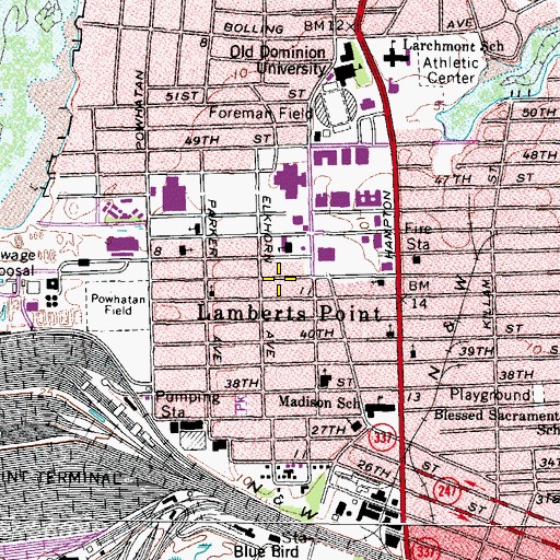 Topographic Map of Governor's School for the Arts Administration, VA