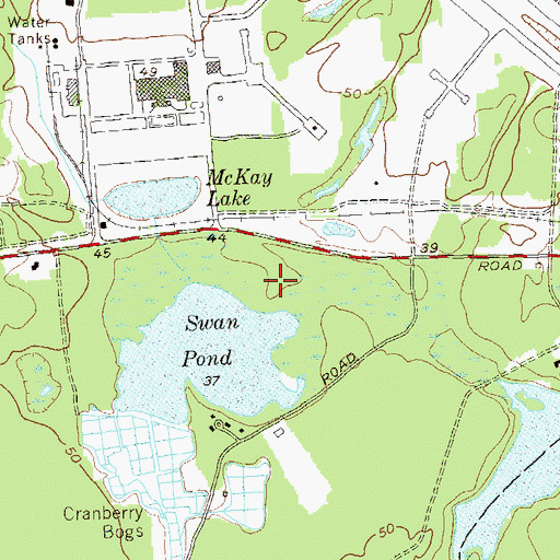 Topographic Map of Swan Lake Golf Club, NY