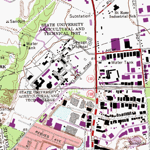 Topographic Map of Dewey Hall, NY