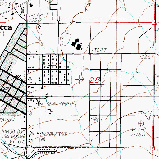 Topographic Map of French Ford Middle School, NV