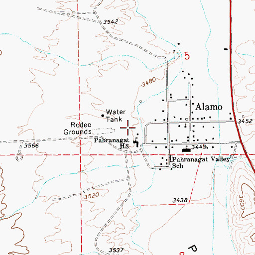 Topographic Map of Alamo School (historical), NV