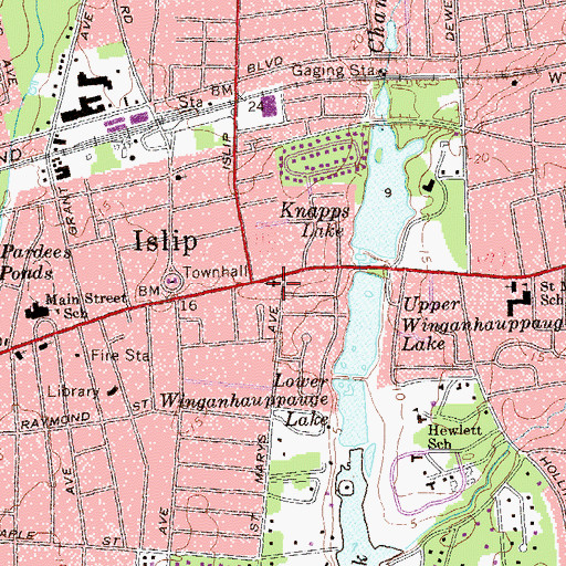 Topographic Map of Saint Mark's Episcopal Church, NY