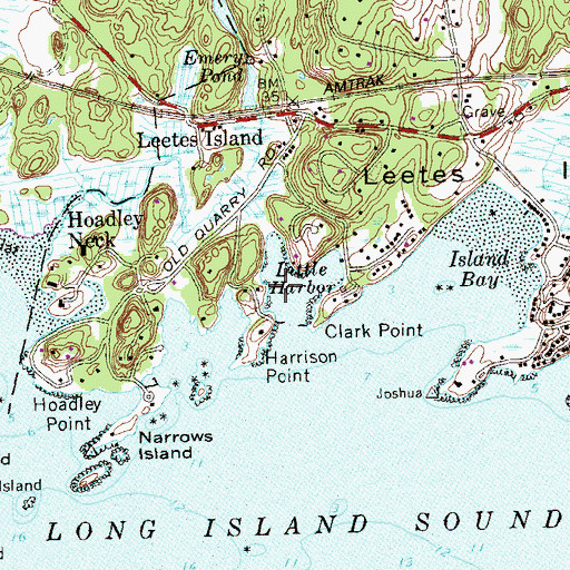 Topographic Map of Harrison Point, CT