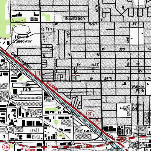 Topographic Map of Strawberry Village Trailer Park, FL