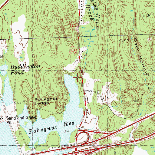 Topographic Map of Hatching House Brook, CT