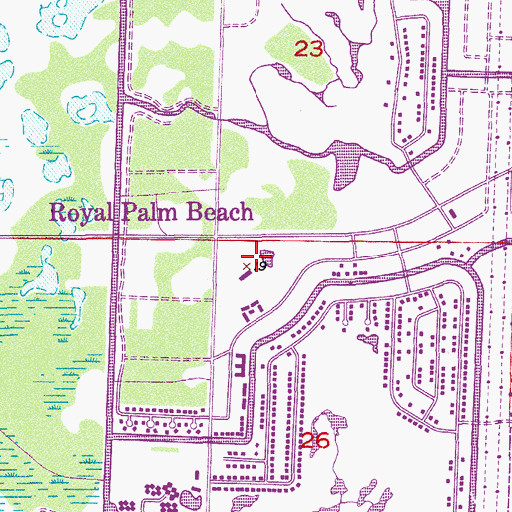 Topographic Map of Royal Palm Beach Elementary School, FL