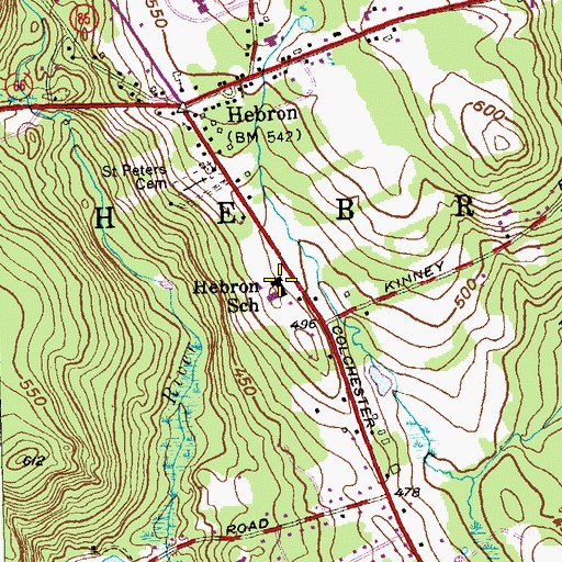 Topographic Map of Hebron Elementary School, CT