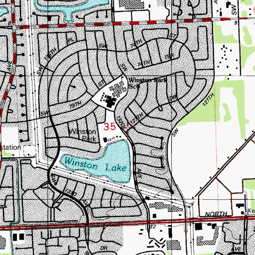 Topographic Map of Lollipop Cooperative Preschool, FL