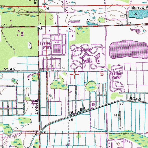 Topographic Map of Lyons Creek Middle School, FL