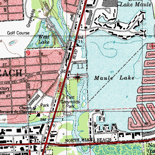 Topographic Map of Maule Lake Marina, FL