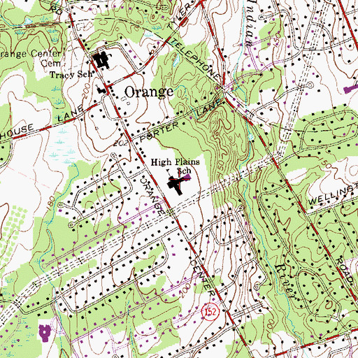 Topographic Map of High Plains School, CT