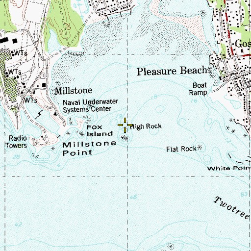 Topographic Map of High Rock, CT