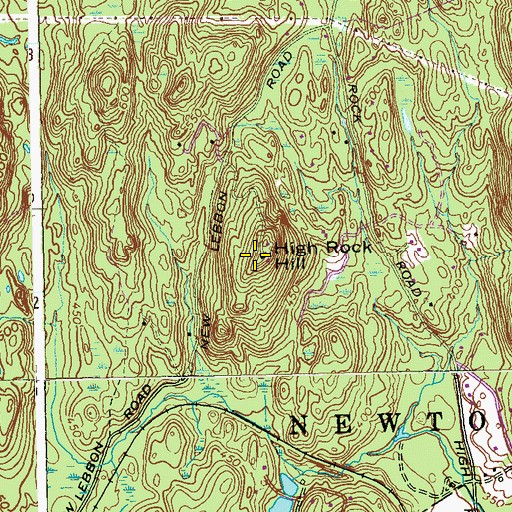 Topographic Map of High Rock Hill, CT