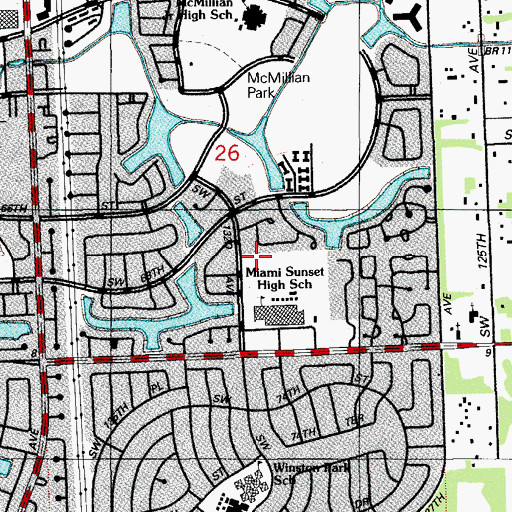 Topographic Map of District Instructional Center 13, FL