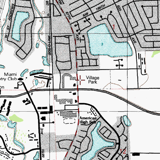Topographic Map of Country Club Children's Care Center, FL