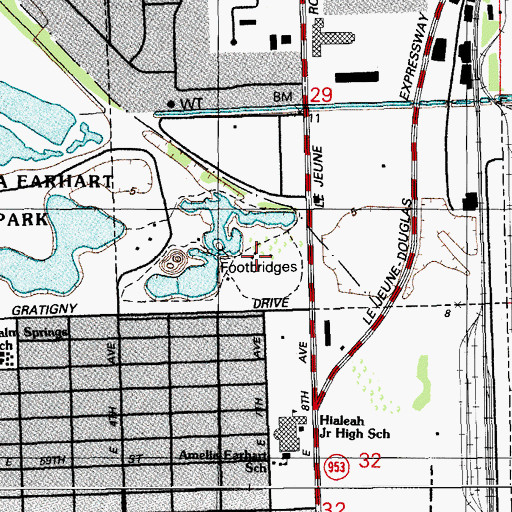 Topographic Map of Billy Graham Farm Village, FL