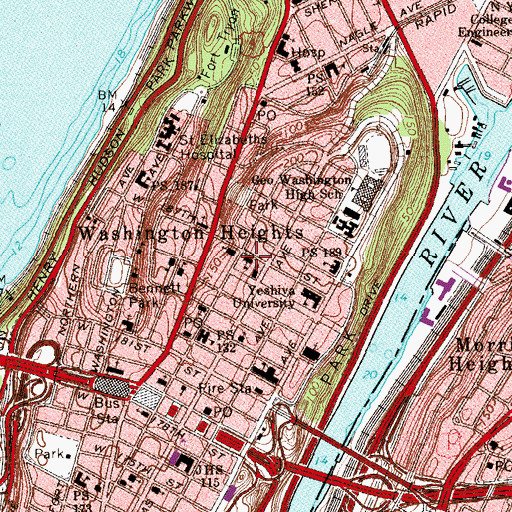 Topographic Map of Saint Elizabeth School, NY