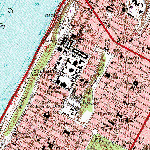 Topographic Map of Buell Hall, NY