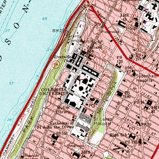 Topographic Map of Havemeyer Hall, NY