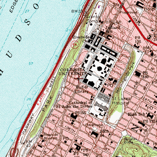 Topographic Map of Broadway Presbyterian Church, NY