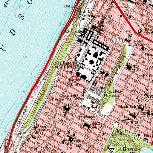 Topographic Map of Hogan Hall, NY