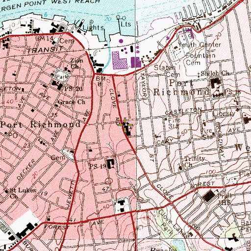 Topographic Map of Mount Carmel - Saint Benedicta School, NY