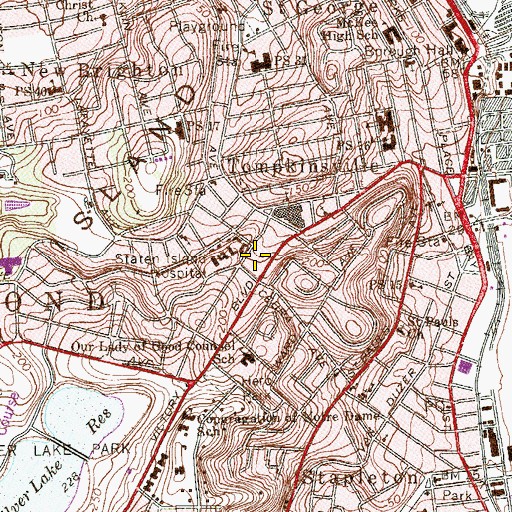 Topographic Map of Miraj Islamic School, NY