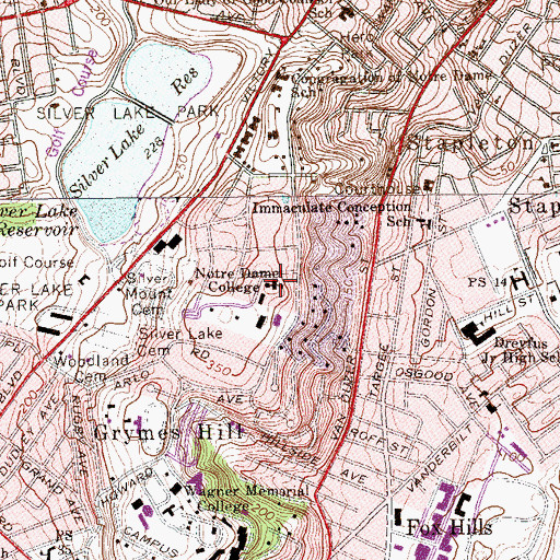 Topographic Map of Flynn Hall, NY