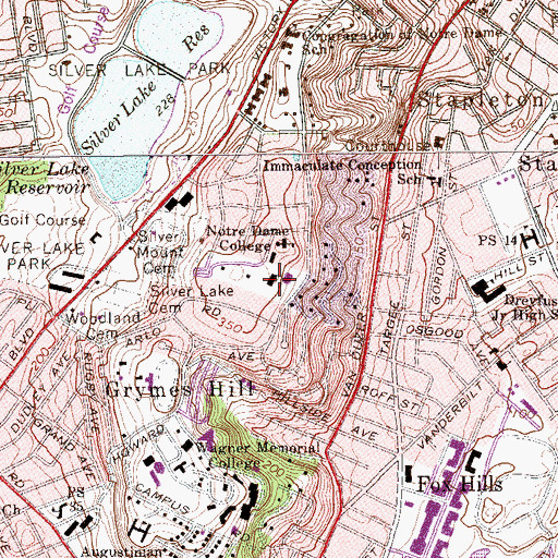 Topographic Map of Spellman Hall, NY