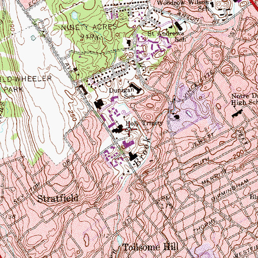 Topographic Map of Holy Trinity Church, CT