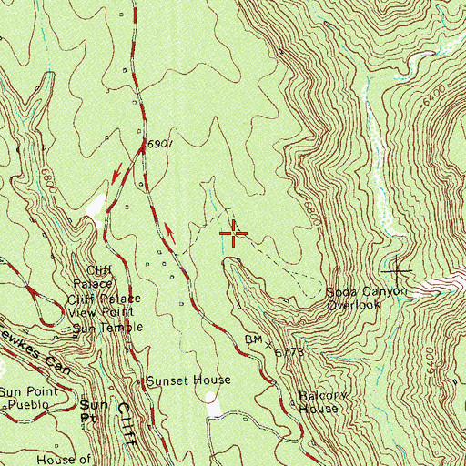 Topographic Map of Soda Canyon Overlook Trail, CO
