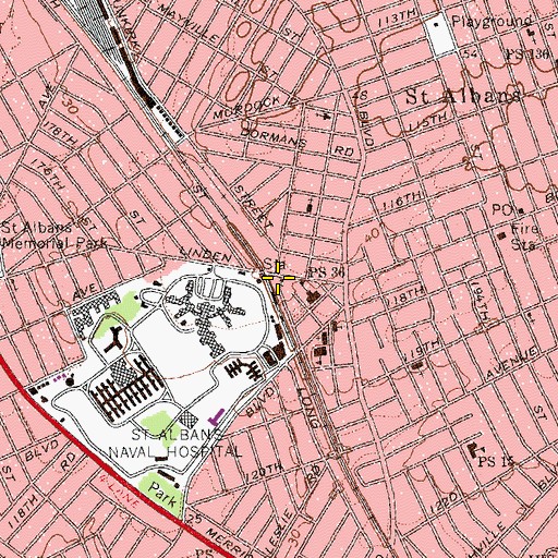 Topographic Map of Christ Memorial Baptist Church, NY