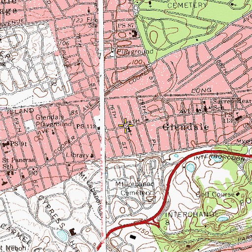 Topographic Map of Lutheran Church of the Ascension, NY