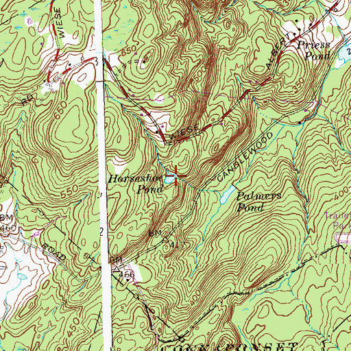 Topographic Map of Horseshoe Pond, CT