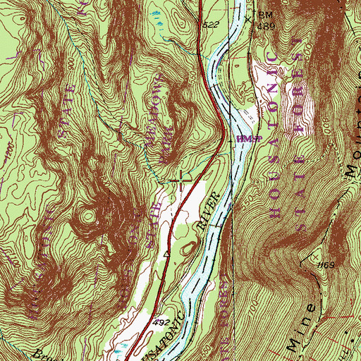 Topographic Map of Housatonic Meadows State Park, CT