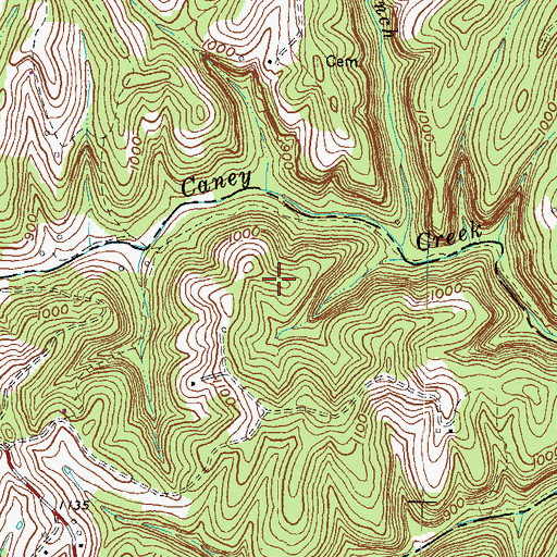 Topographic Map of Flem Jones Cemetery, KY