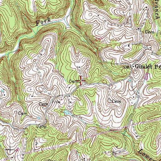 Topographic Map of Mauk Cemetery, KY