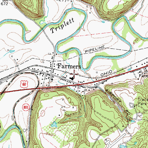 Topographic Map of Moore Cemetery Two, KY